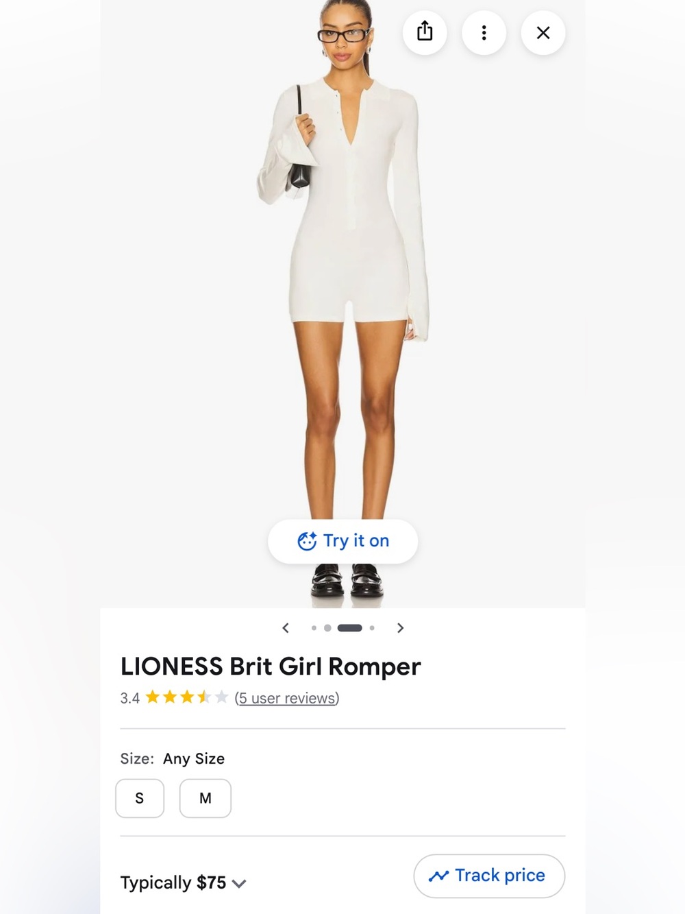 Lioness white ribbed romper